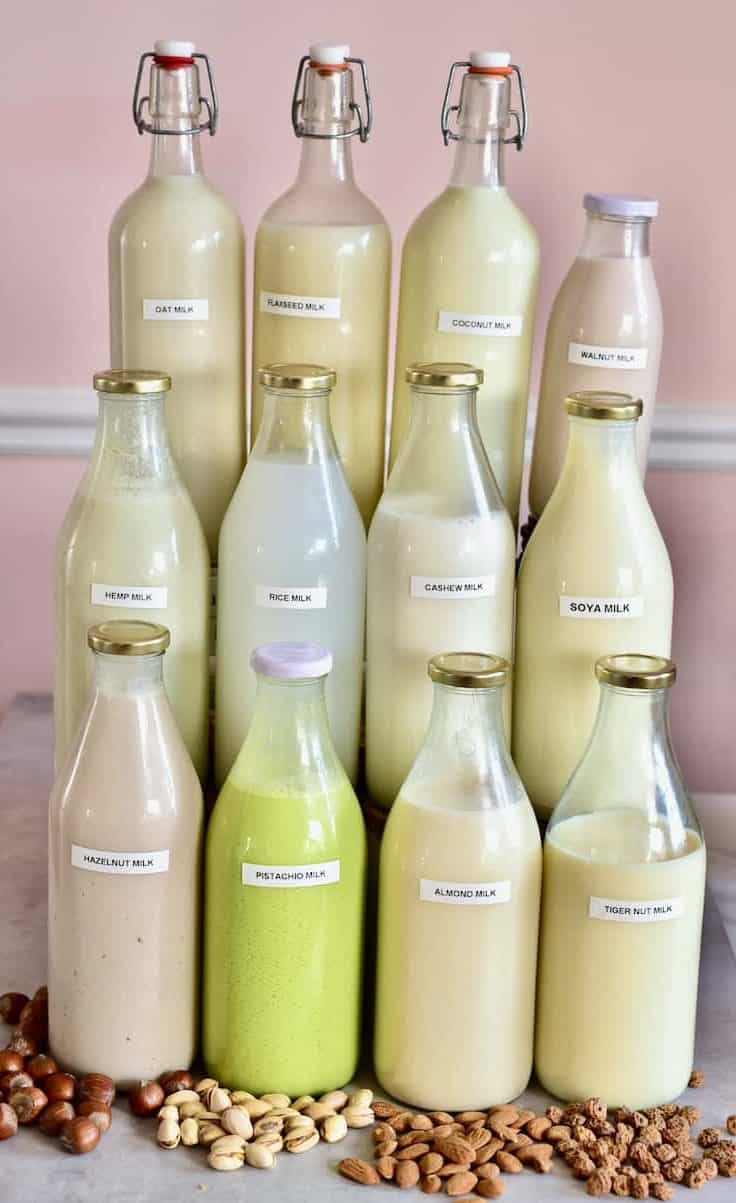Glass Milk Bottles - Plant-Based Cooking