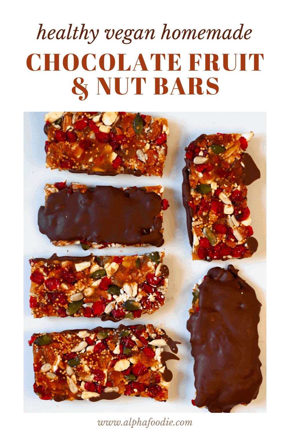 Chocolate Covered Healthy Fruit and Nut Bars - Alphafoodie