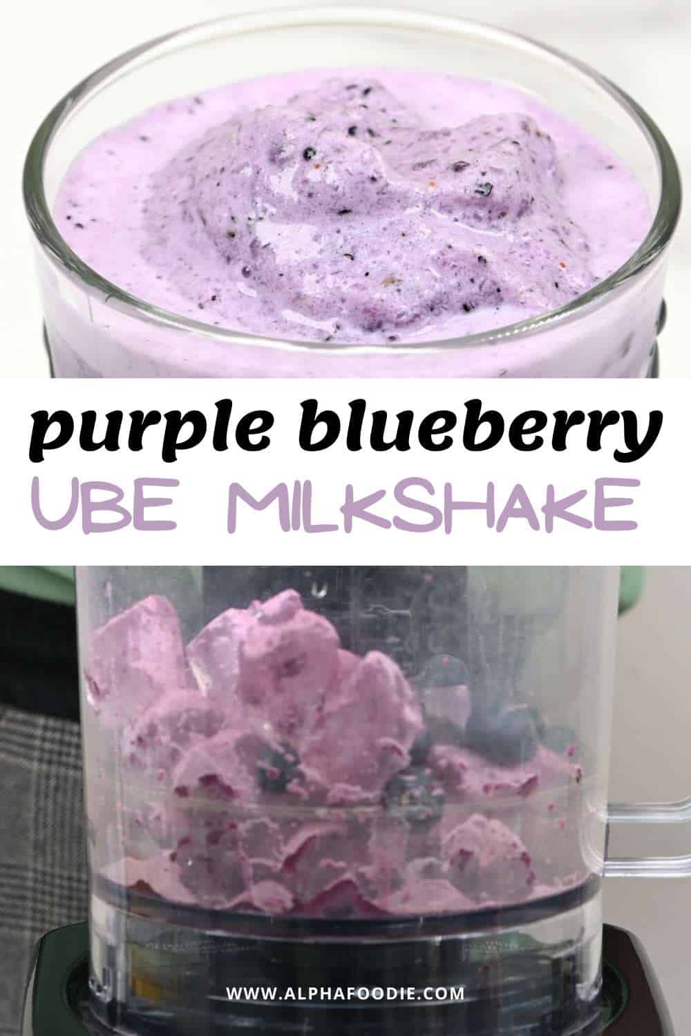 Healthy Blueberry Milkshake (Ube Blueberry Frappuccino) - Alphafoodie