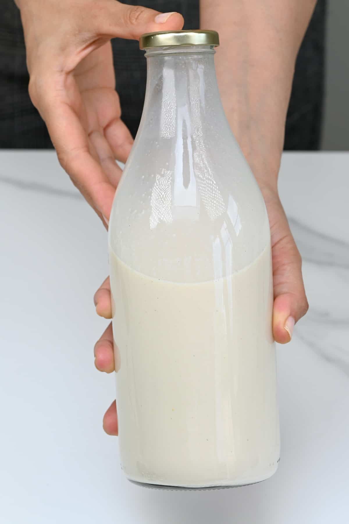 A bottle with Mexican horchata