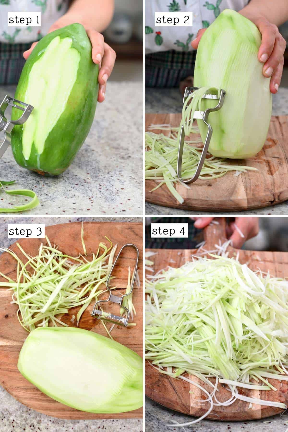 Shredding Green Papaya Casually By Slice Peeler Or Papaya Shredder Stock  Video - Download Video Clip Now - iStock