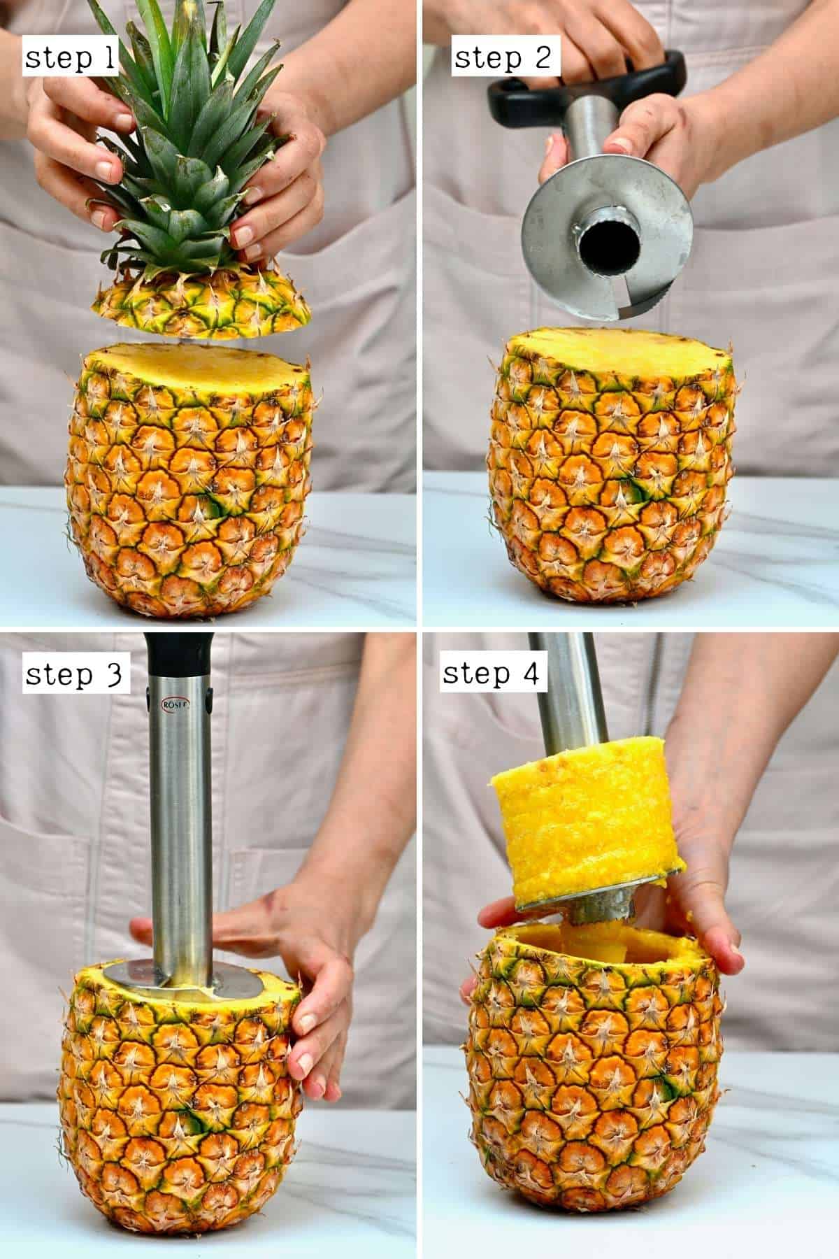 How to Cut a Pineapple [Step-by-Step Tutorial} - FeelGoodFoodie