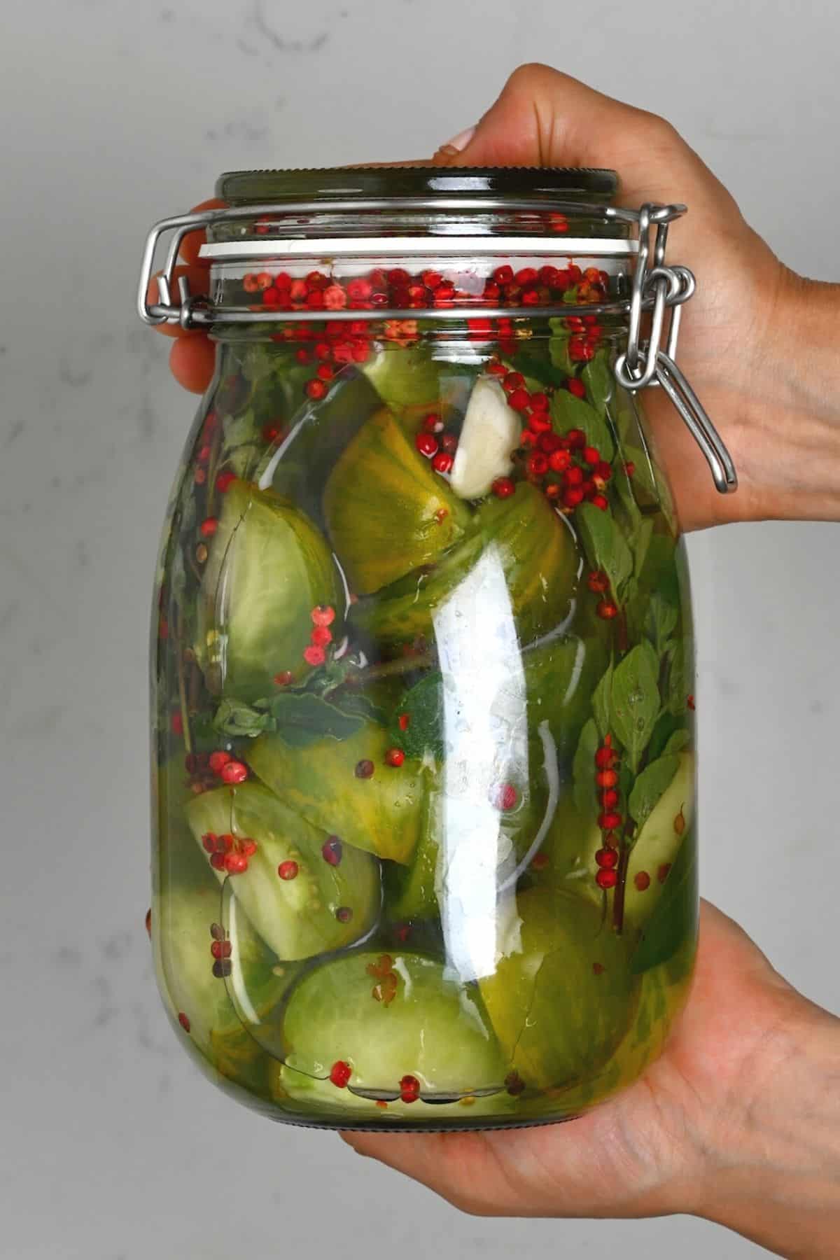 Canning Green Tomato Pickles -  - homemade canning recipes