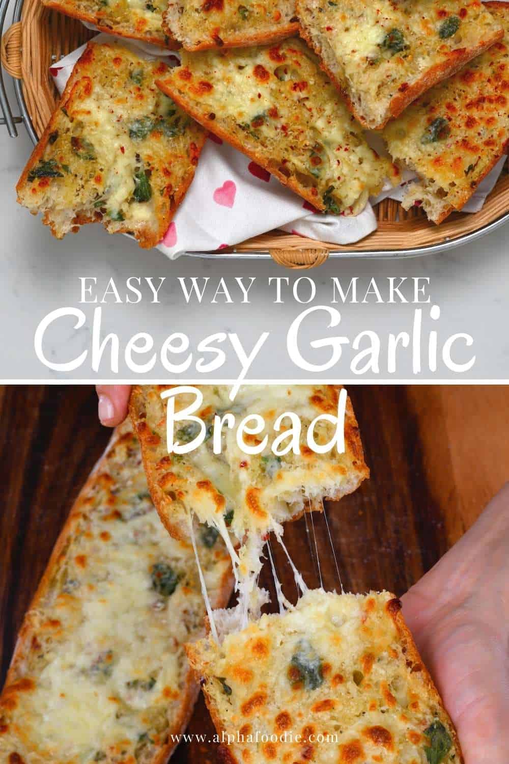 Quick Cheesy Garlic Bread Recipe (Vegan Garlic Bread Optional ...