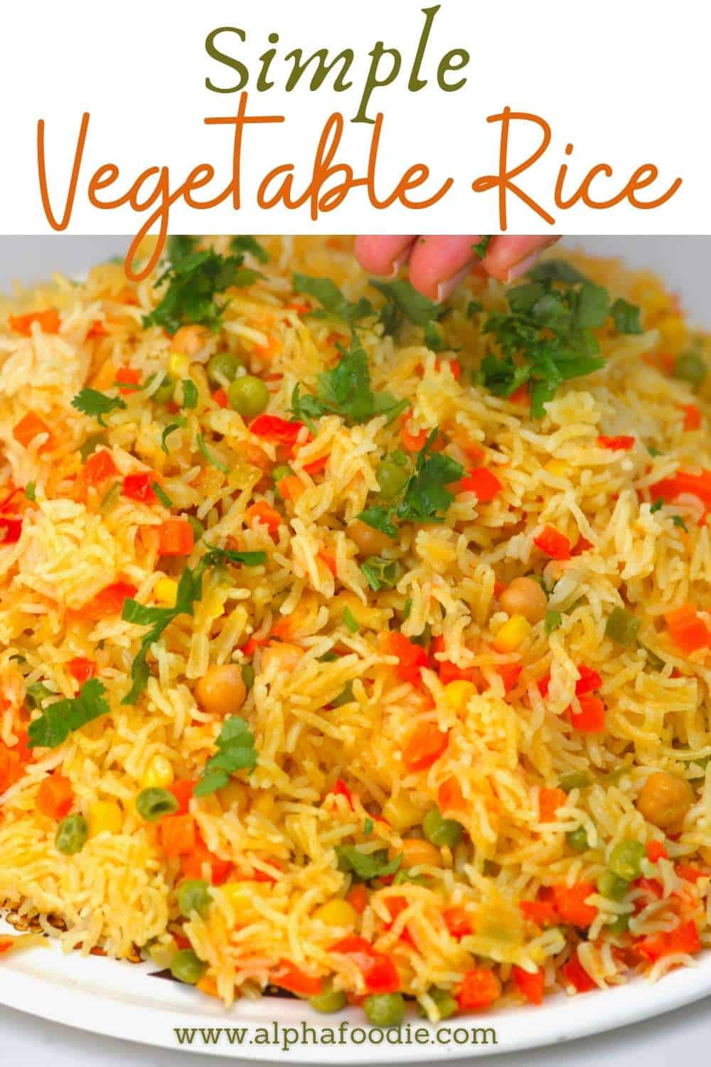 Easy Vegetable Rice Pilaf (Yellow Turmeric Rice | Vegan) - Alphafoodie
