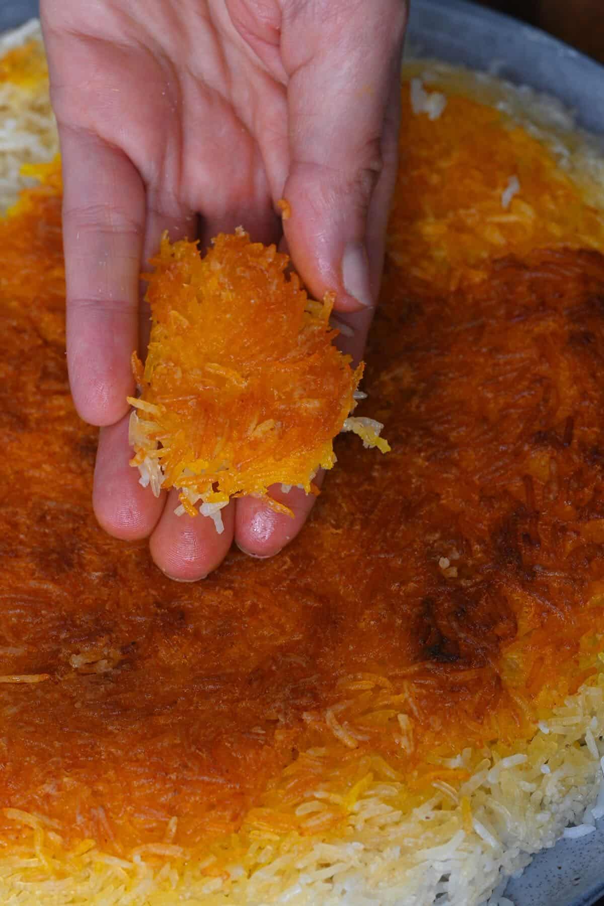Classic Persian Crispy Rice (Tahdig) - Alphafoodie