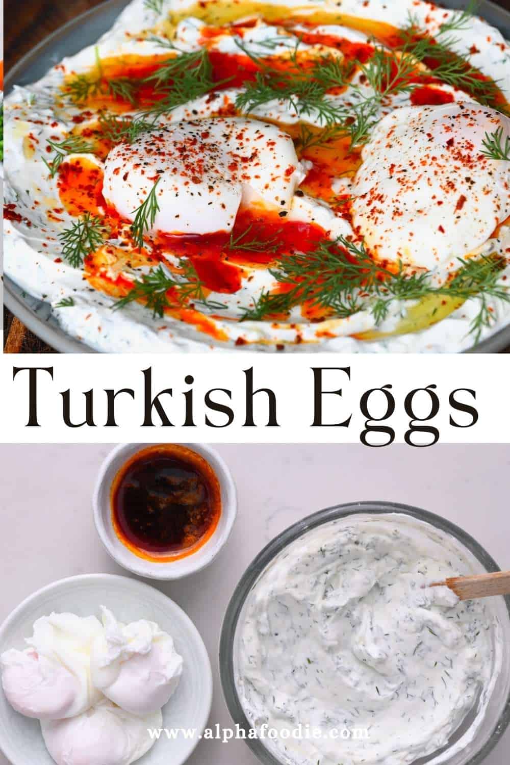 Çilbir (Turkish Poached Eggs with Garlic Yogurt) - Alphafoodie