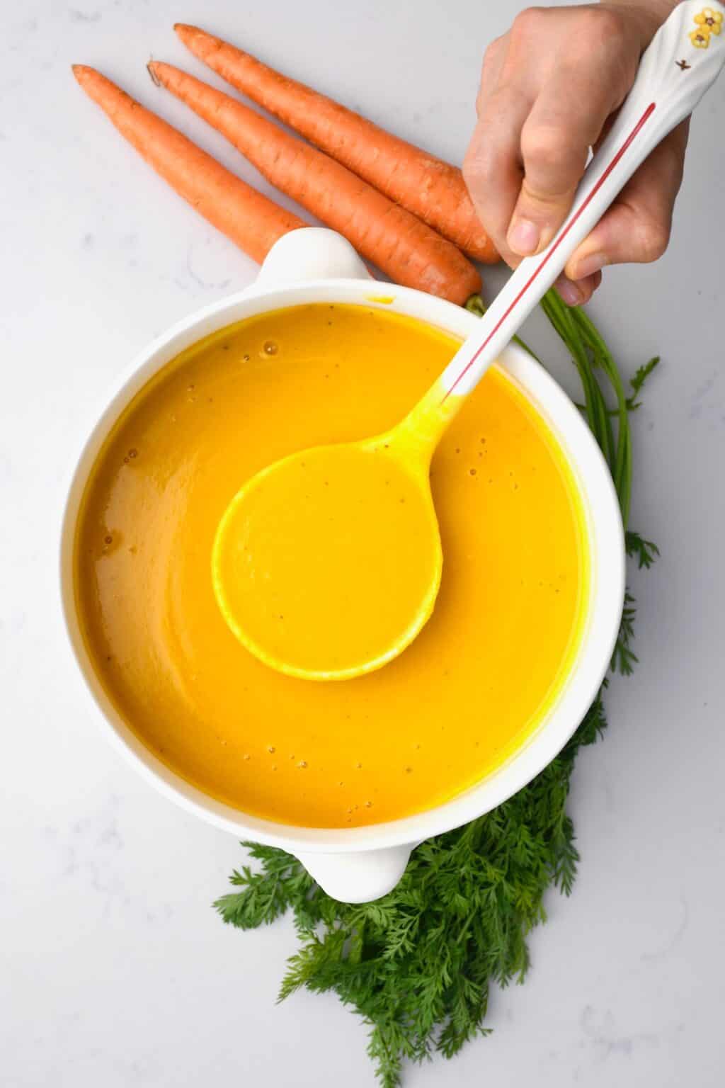 Carrot Ginger Soup (Stove, Instant Pot, and Crockpot | Vegan Option ...