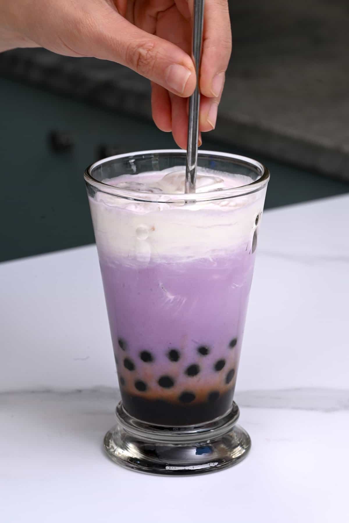 Taro Milk Bubble Tea with Real Taro or Powder
