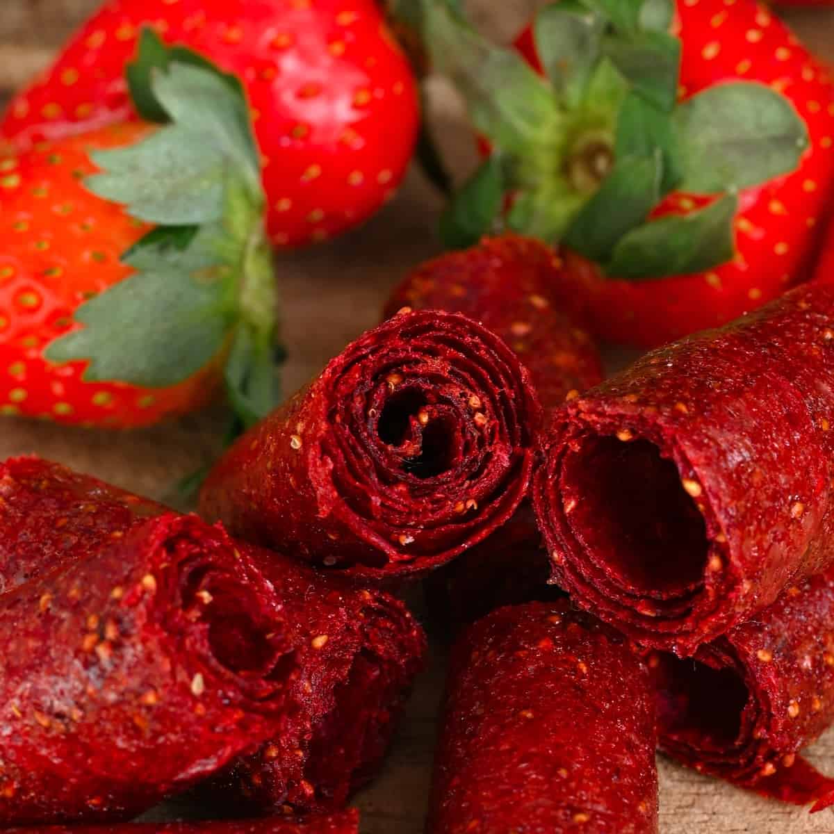 Homemade Strawberry Fruit Leather Roll-Ups (Dehydrator Recipe