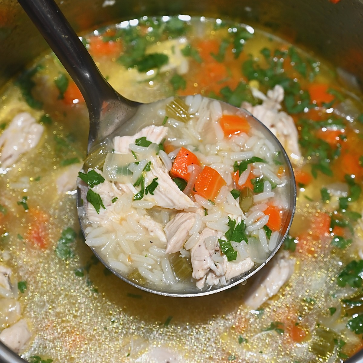 Easy Chicken Rice Soup Recipe - Alphafoodie
